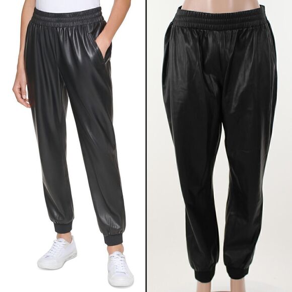 Calvin Klein Faux Leather Jogger Pant - Picture 1 of 5